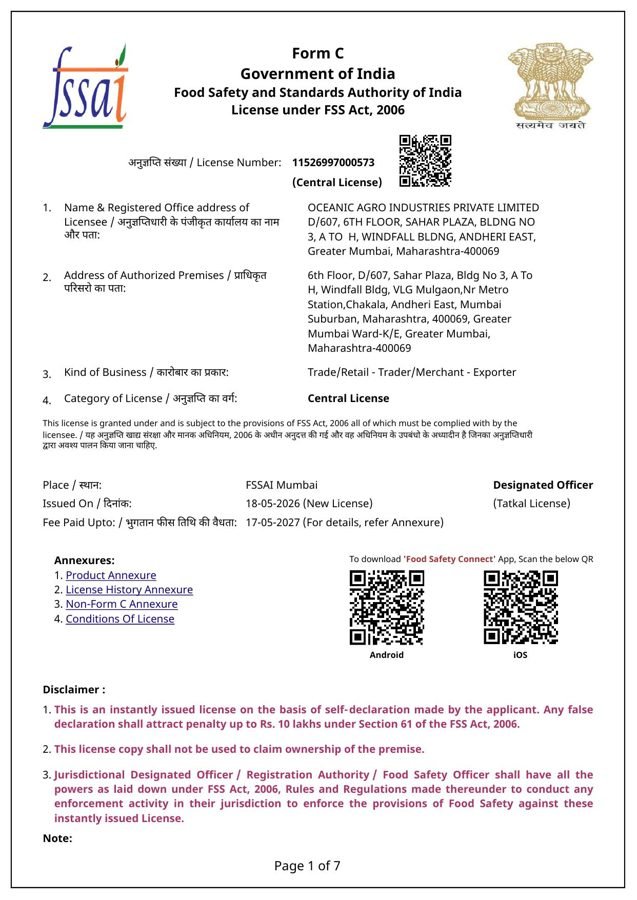 FSSAI License