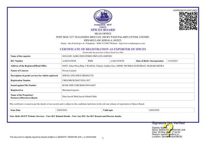 Spices Board Registration